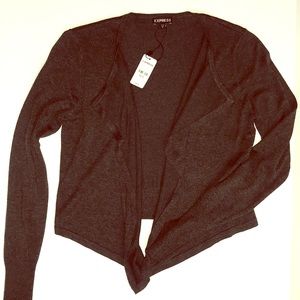 Brand new Express dark gray waterfall cardigan